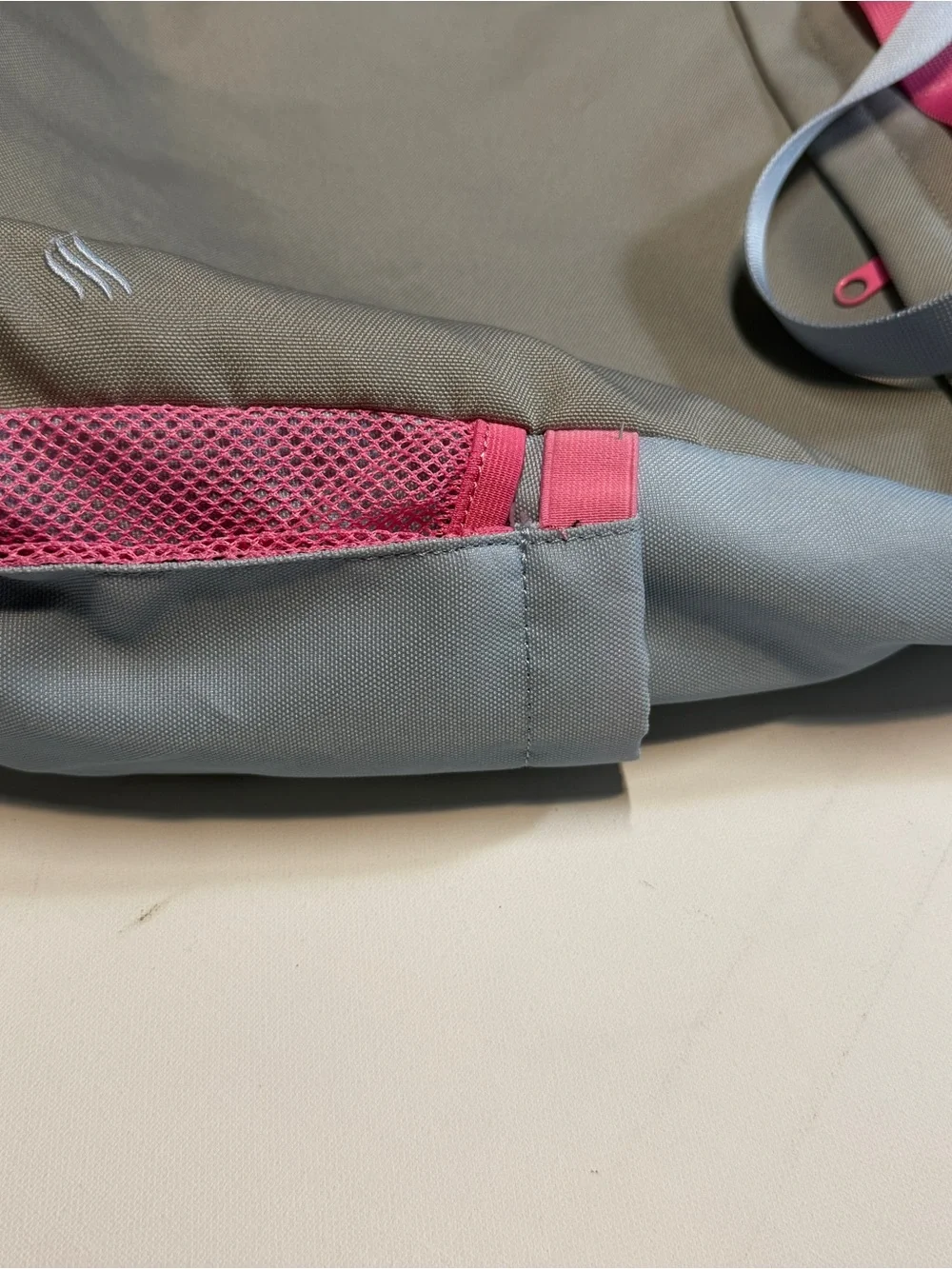 United By Blue Gray Backpack Tote with Pink & Tan Accents